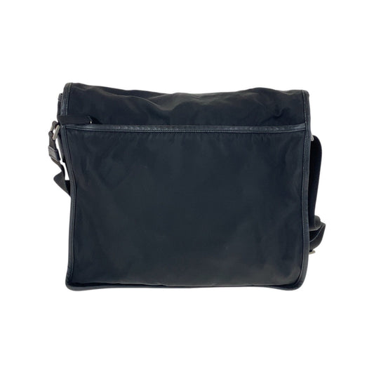 PRADA Shoulder Bag Nylon Black SilverMetal Test Triangle With logo