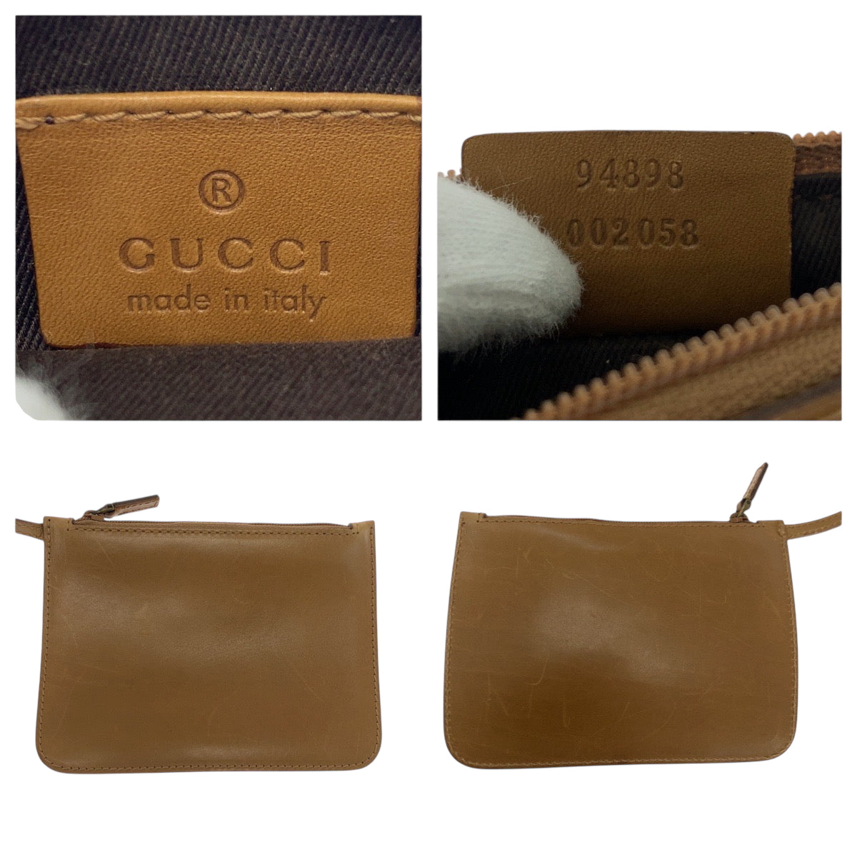 GUCCI Tote Bag 94898 GG canvas Beige Brown Gold Metal Tote Bag handbag Women Used Authentic
