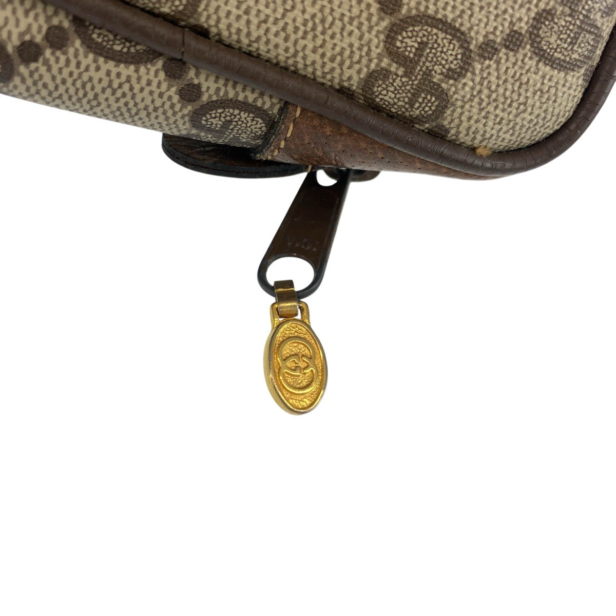 GUCCI Clutch bag 56 01 012 GG Supreme Canvas Beige Brown Gold Metal Clutch bag business bag Sherry Line Old Gucci mens Used Authentic