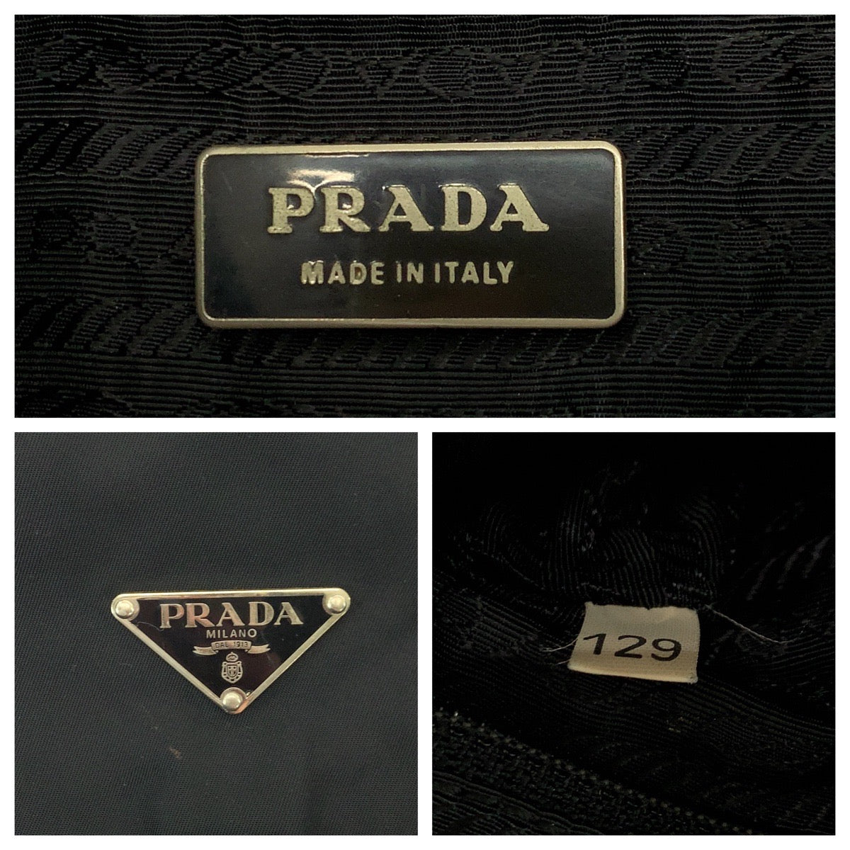 PRADA Shoulder Bag BT8994 Nylon Black SilverMetal Shoulder Bag pochette Test Triangle With logo mens Used Authentic