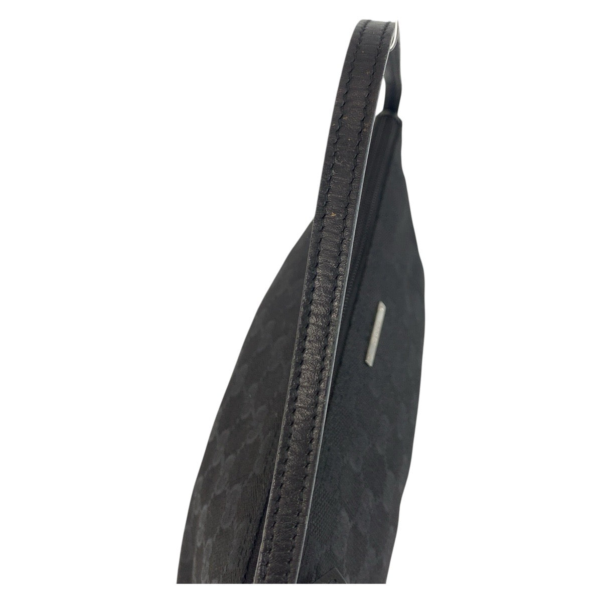 GUCCI Handbag 07198 GG canvas, leather Black SilverMetal Handbag accessory pouch Women Used Authentic