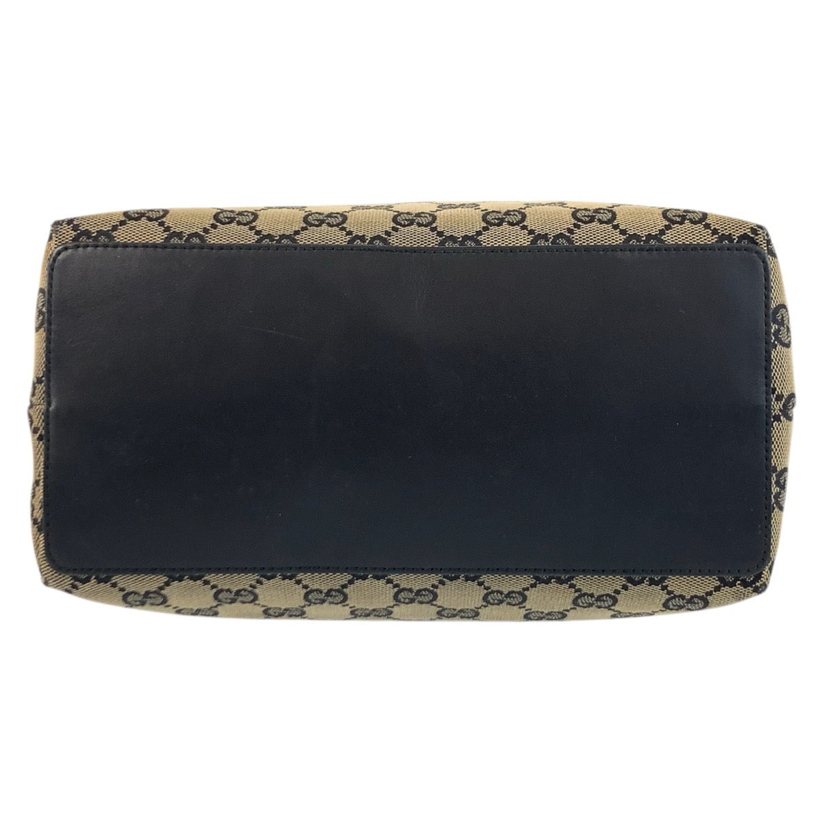 GUCCI Tote Bag 002 1098 GG canvas, leather Beige Black Gold Metal Tote Bag Shoulder Bag Women Used Authentic