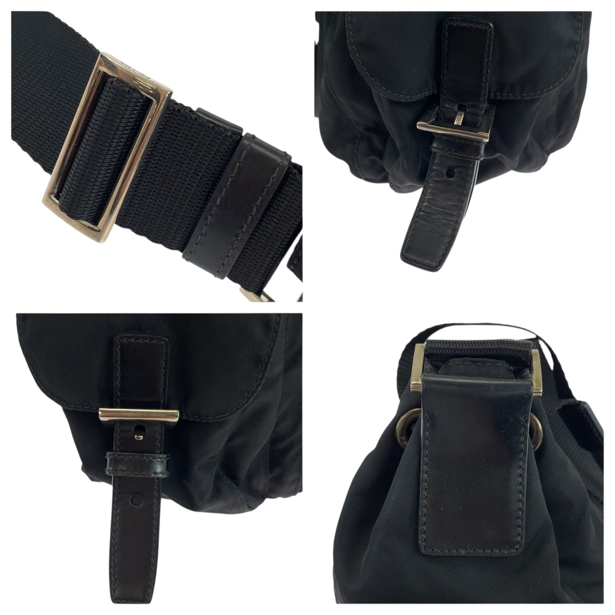 PRADA Shoulder Bag BT0572 Nylon black Shoulder Bag Messenger bag Test Triangle With logo Women Used Authentic