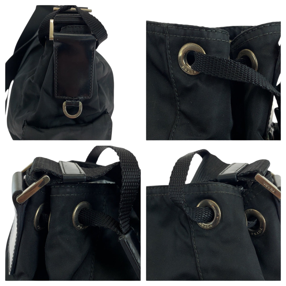 PRADA Shoulder Bag BT0572 Nylon black Shoulder Bag Messenger bag Test Triangle With logo Women Used Authentic
