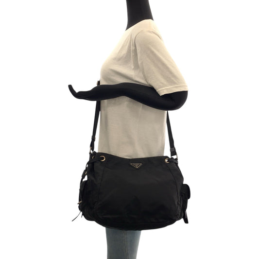 PRADA Shoulder Bag BT0572 Nylon black Shoulder Bag Messenger bag Test Triangle With logo Women Used Authentic