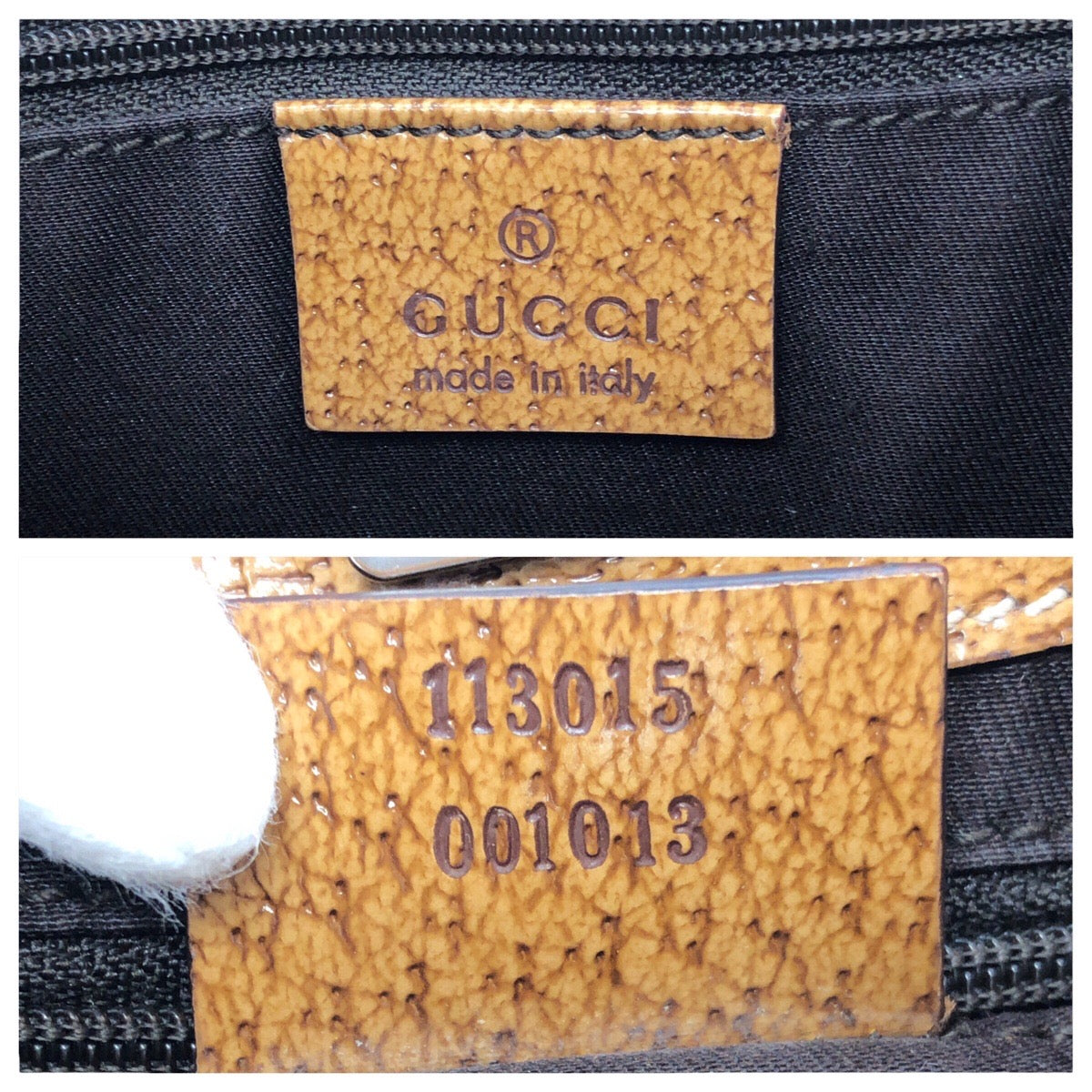 GUCCI Tote Bag 113015 GG Supreme canvas, leather Brown beige Tote Bag Shoulder Bag Women Used Authentic