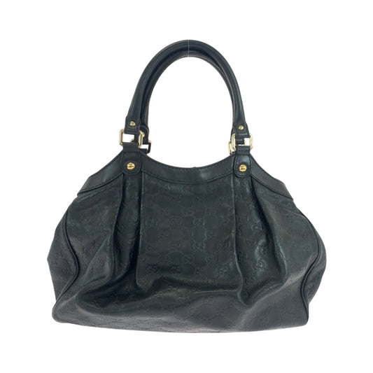 GUCCI Shoulder Bag 211944 leather Black Gold Metal Shoulder Bag Shoulder Bag Guccisima Sukey Women Used Authentic