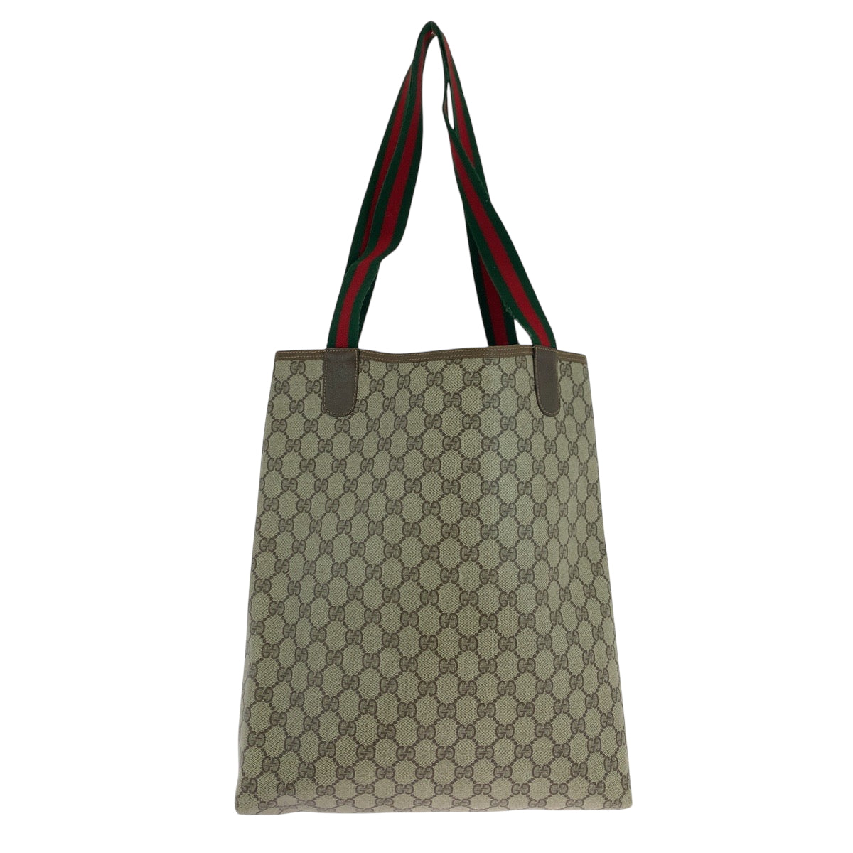 GUCCI Tote Bag 40 02 003 GG Supreme Canvas Beige Brown Red Green Tote Bag Shoulder Bag Old Gucci Shelly Line Women Used Authentic