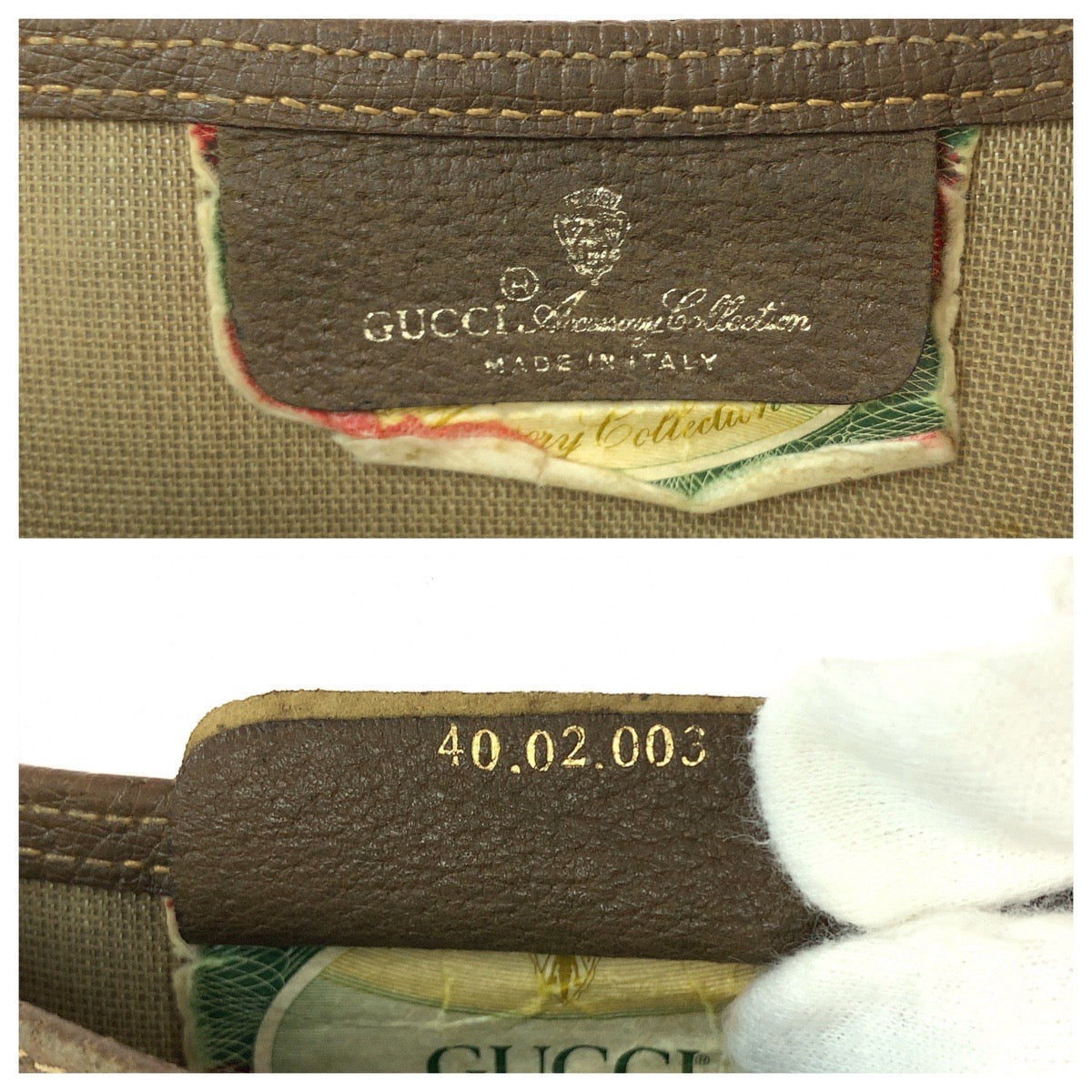 GUCCI Tote Bag 40 02 003 GG Supreme Canvas Beige Brown Red Green Tote Bag Shoulder Bag Old Gucci Shelly Line Women Used Authentic