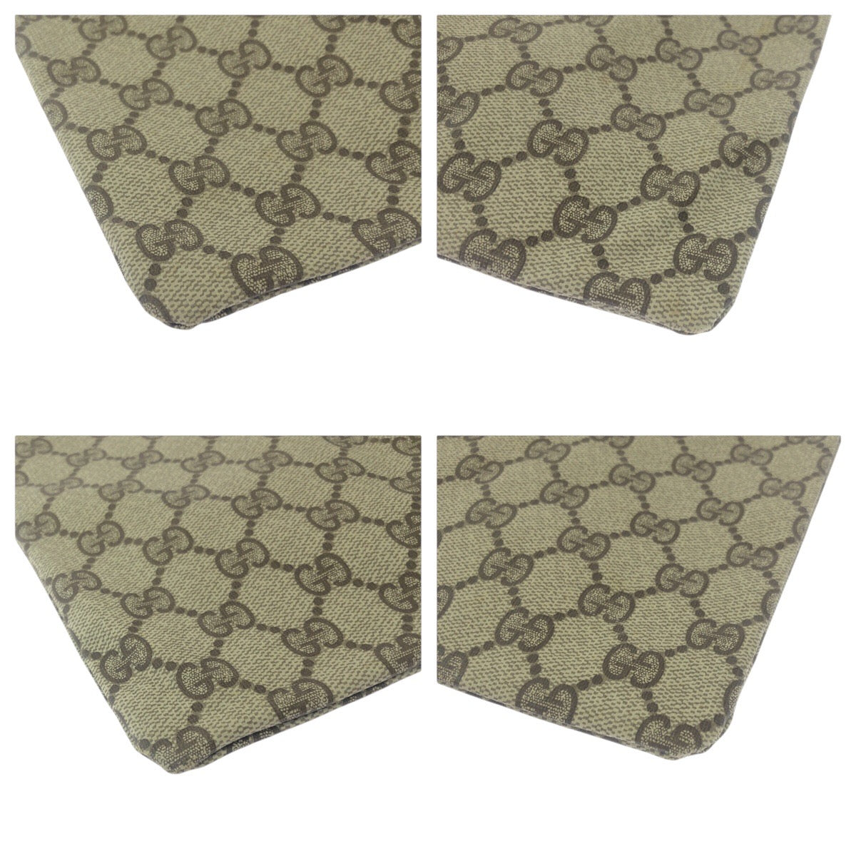 GUCCI Clutch bag 012 904 0282 PVC Beige brown Old Gucci