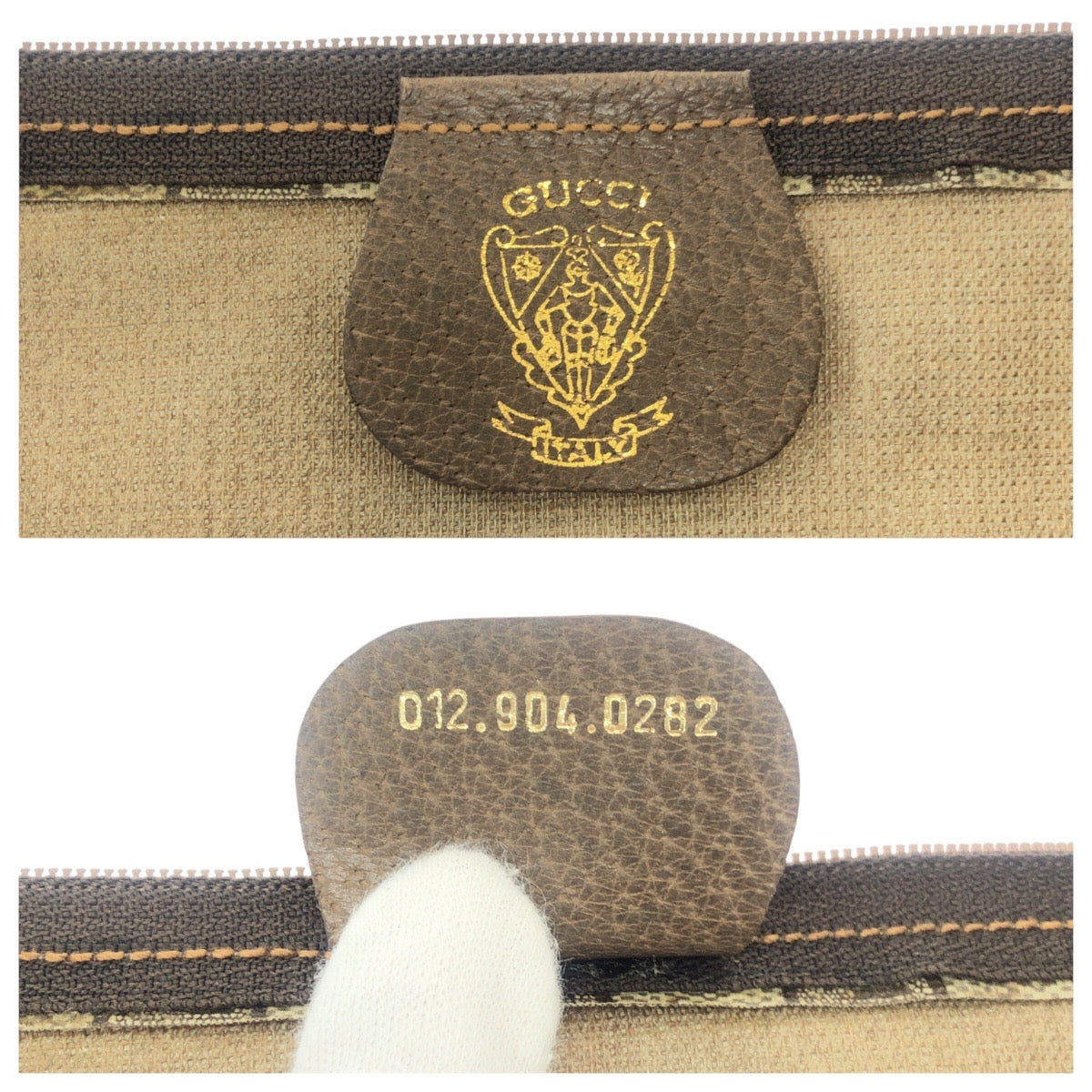 GUCCI Clutch bag 012 904 0282 PVC Beige brown Old Gucci
