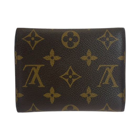 LOUIS VUITTON Tri-fold wallet M62472 PVC Brown Gold Metal Monogram Portefeuille Victorine