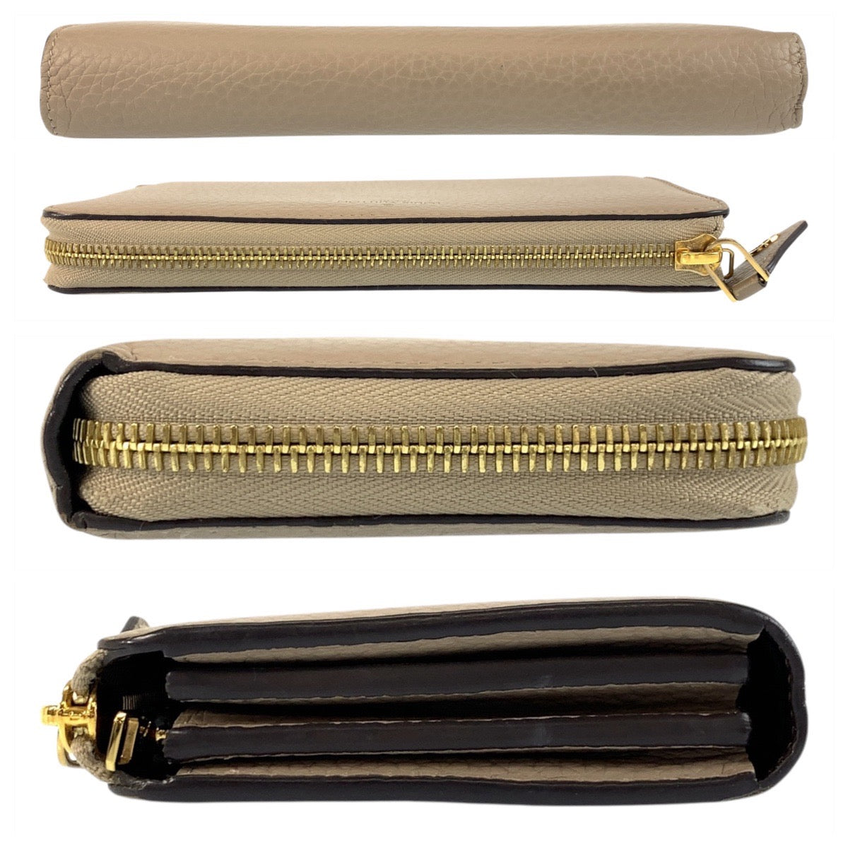 LOUIS VUITTON Long Wallet Purse M63104 leather Greige Gold Metal Long Wallet Purse Portefeuille comet Women Used Authentic
