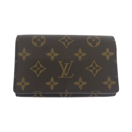 LOUIS VUITTON Bifold Wallet M61736 PVC Dark Brown Gold Metal Folding wallet Compact wallet Monogram Portefeuille Tresol Women Used Authentic
