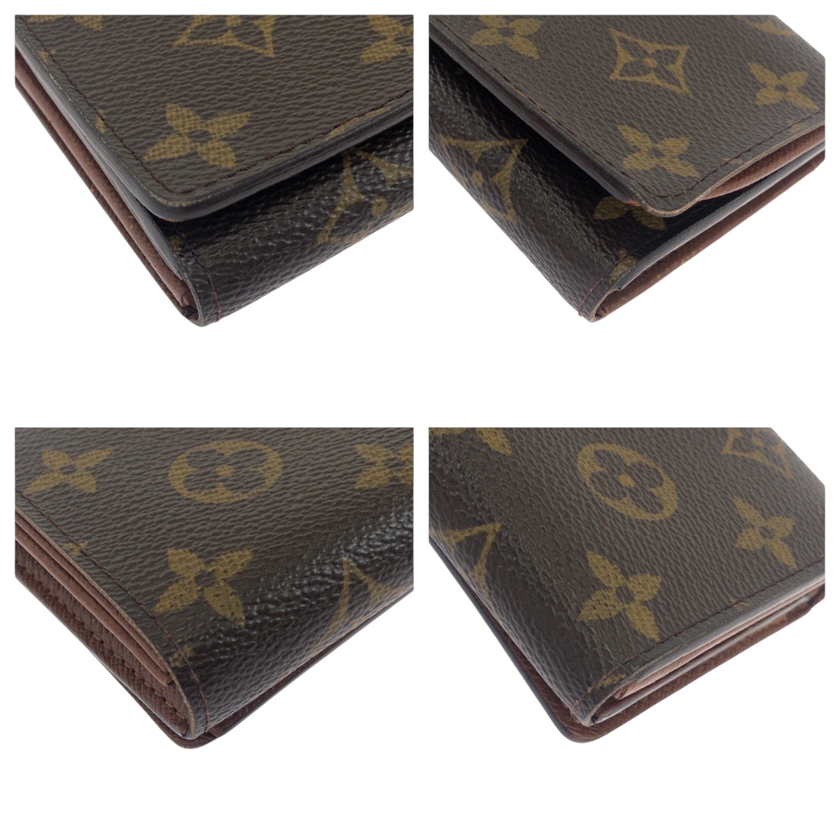 LOUIS VUITTON Bifold Wallet M61736 PVC Dark Brown Gold Metal Folding wallet Compact wallet Monogram Portefeuille Tresol Women Used Authentic