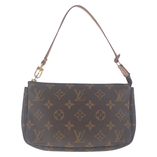 LOUIS VUITTON Handbag M51980 PVC Brown Gold Metal Handbag accessory pouch Monogram Pochette Accessoires Women Used Authentic