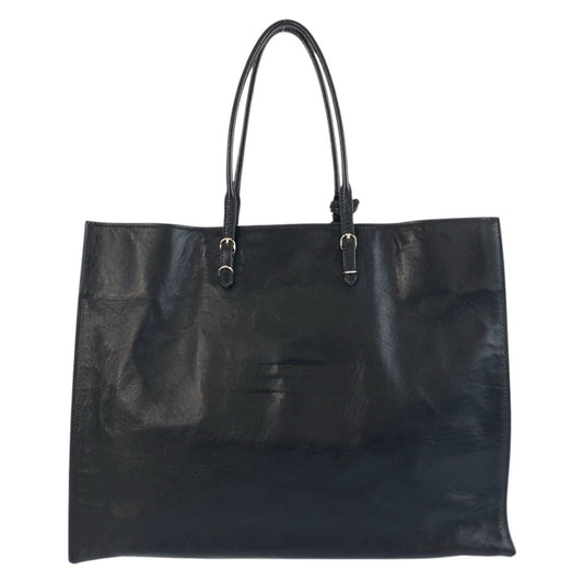 BALENCIAGA Tote Bag 236701 leather Black SilverMetal Tote Bag Shoulder Bag Unisex paper Women Used Authentic