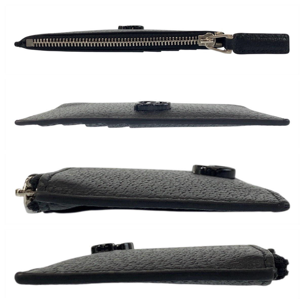 GUCCI Coin case 722726 leather black Coin case Fragment case Card case Double G mens(Unisex) Used Authentic