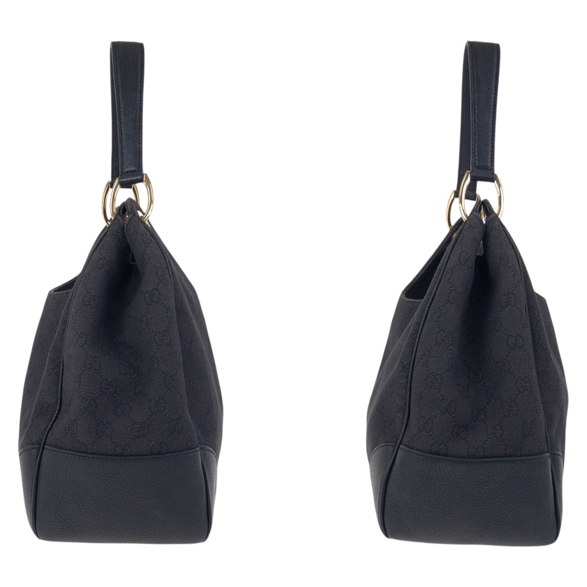 GUCCI Shoulder Bag 257268 GG canvas Black GoldMetal