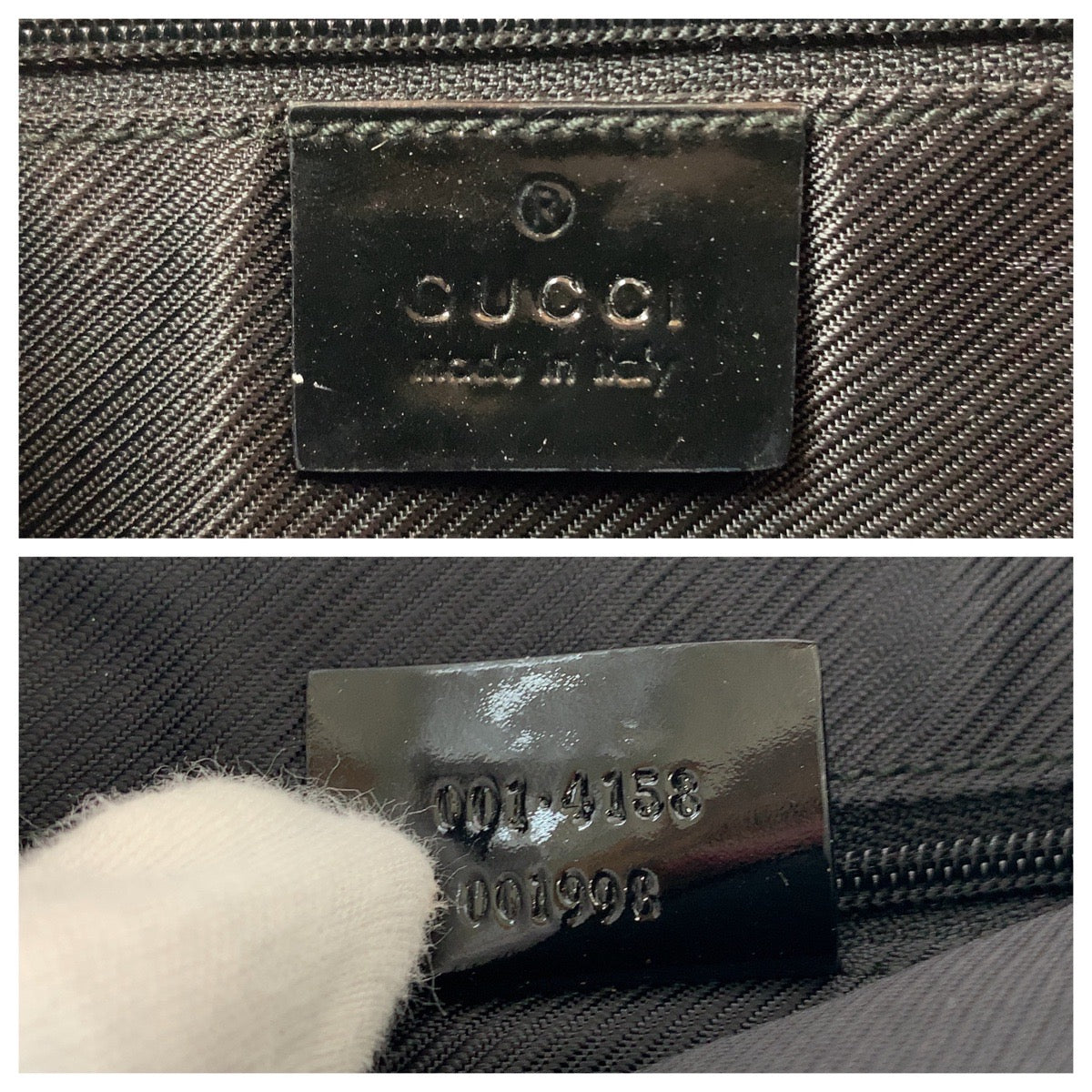 GUCCI Shoulder Bag 001 4158 GG canvas, patent leather black Shoulder Bag Shoulder Bag Women Used Authentic