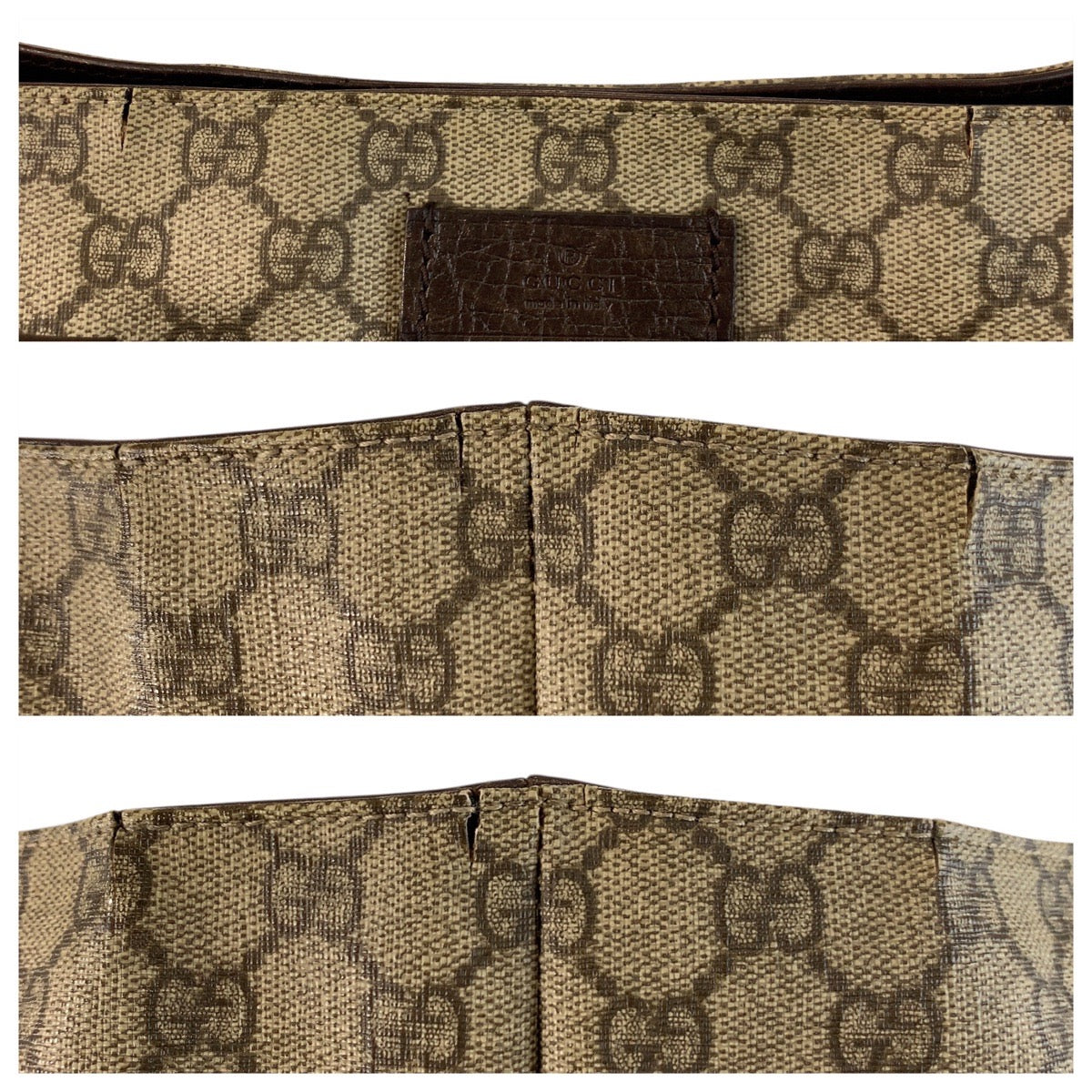 GUCCI Tote Bag 131220 GG Supreme canvas, leather Beige Brown SilverMetal Tote Bag handbag Women Used Authentic