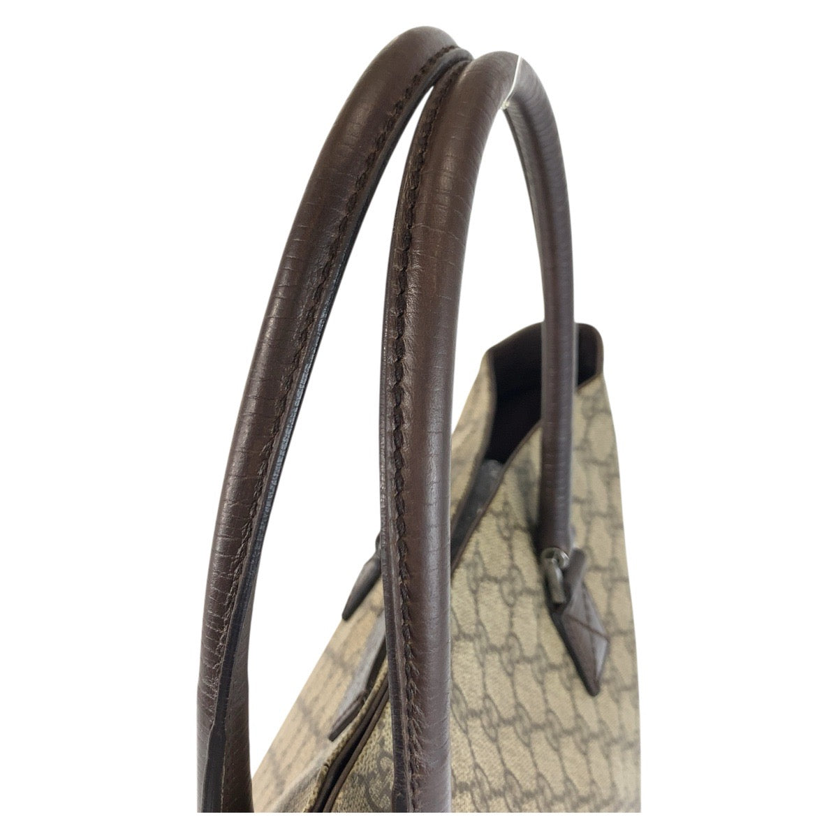 GUCCI Tote Bag 131220 GG Supreme canvas, leather Beige Brown SilverMetal Tote Bag handbag Women Used Authentic