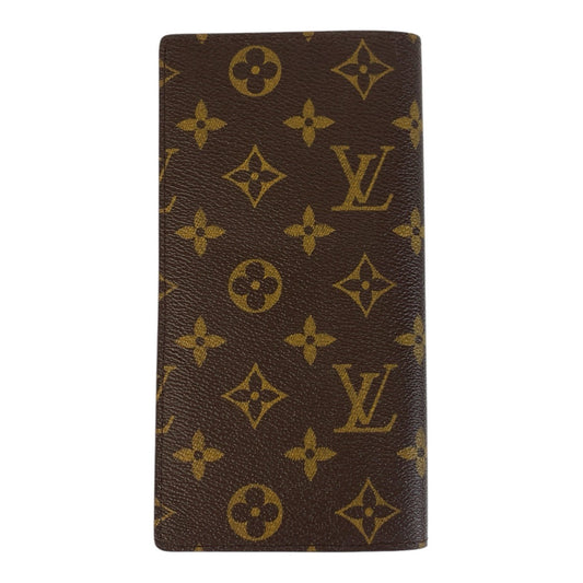 LOUIS VUITTON Long Wallet Purse M66540 PVC Brown Gold Metal Long Wallet Purse Monogram Portefeuille Braza mens Used Authentic