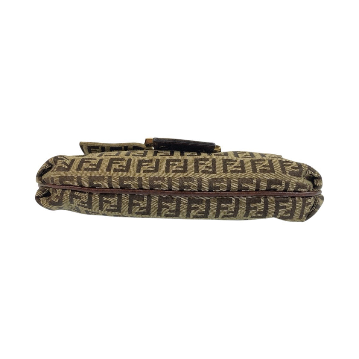 FENDI Shoulder Bag 8BT075 Canvas, Leather Beige Brown Gold Metal Shoulder Bag pochette Zucchino Women Used Authentic