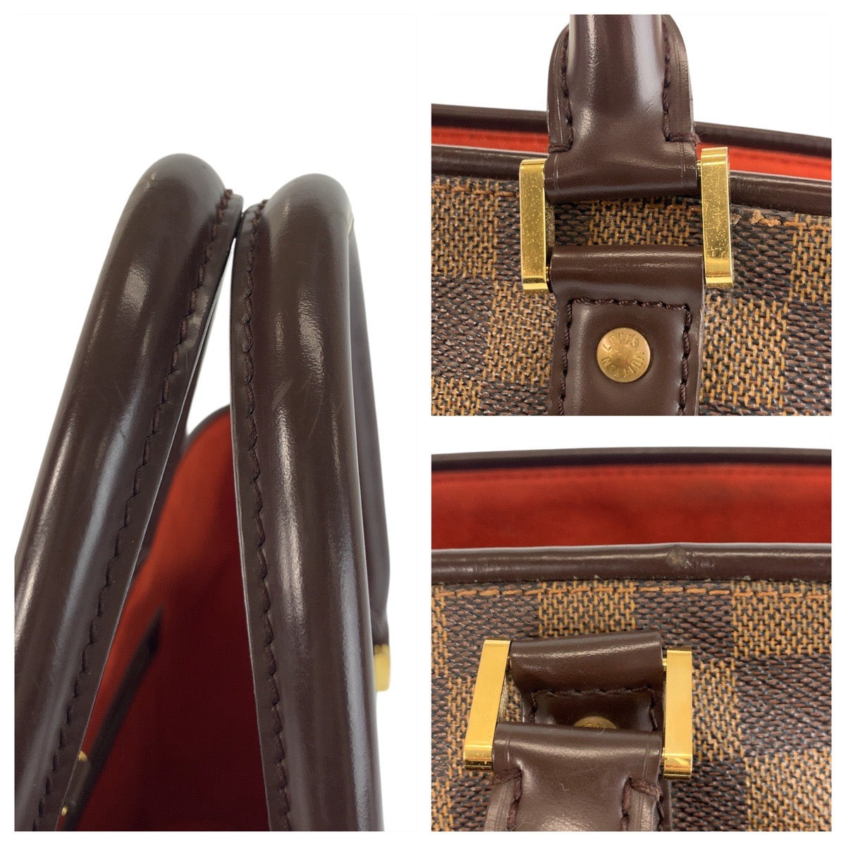 LOUIS VUITTON Tote Bag N51120 PVC, Leather Brown Gold Metal Tote Bag handbag Damier Manosque GM Women Used Authentic