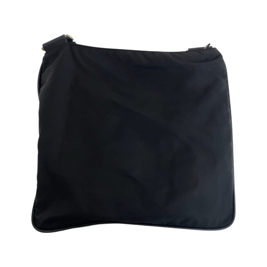 PRADA Shoulder Bag Nylon Black SilverMetal Test Triangle With logo