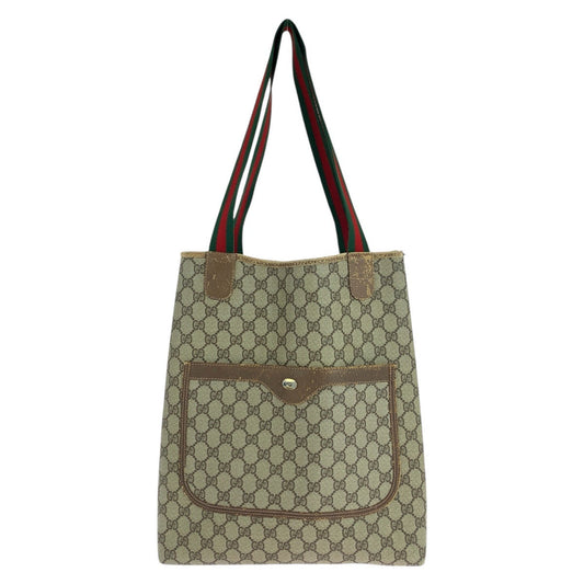 GUCCI Tote Bag 39 02 003 GG Supreme Canvas Brown Old Gucci Shelly Line
