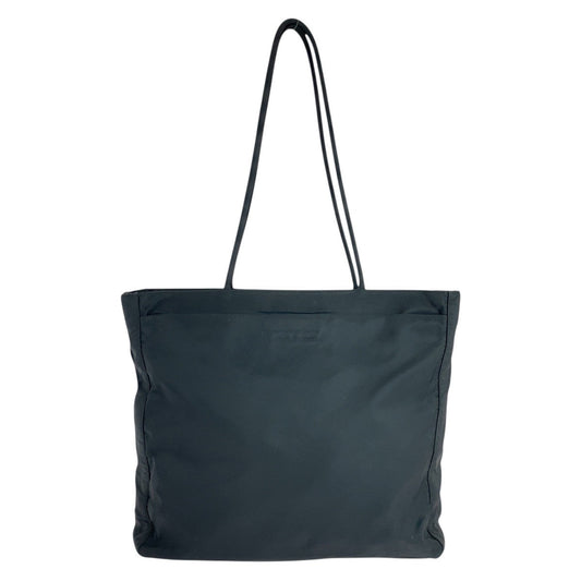 PRADA Shoulder Bag Nylon Black SilverMetal Test Triangle With logo Women Used Authentic