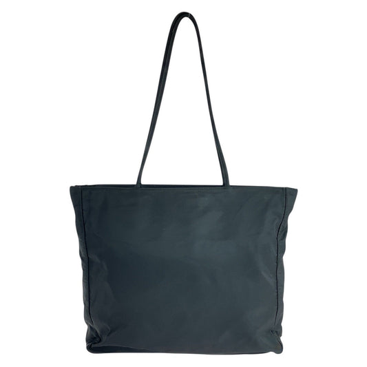 PRADA Shoulder Bag Nylon Black SilverMetal Test Triangle With logo Women Used Authentic