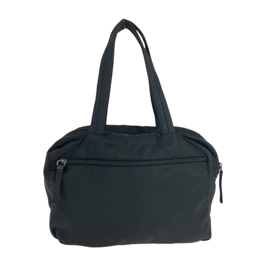 PRADA Handbag Nylon Black SilverMetal Test Triangle With logo