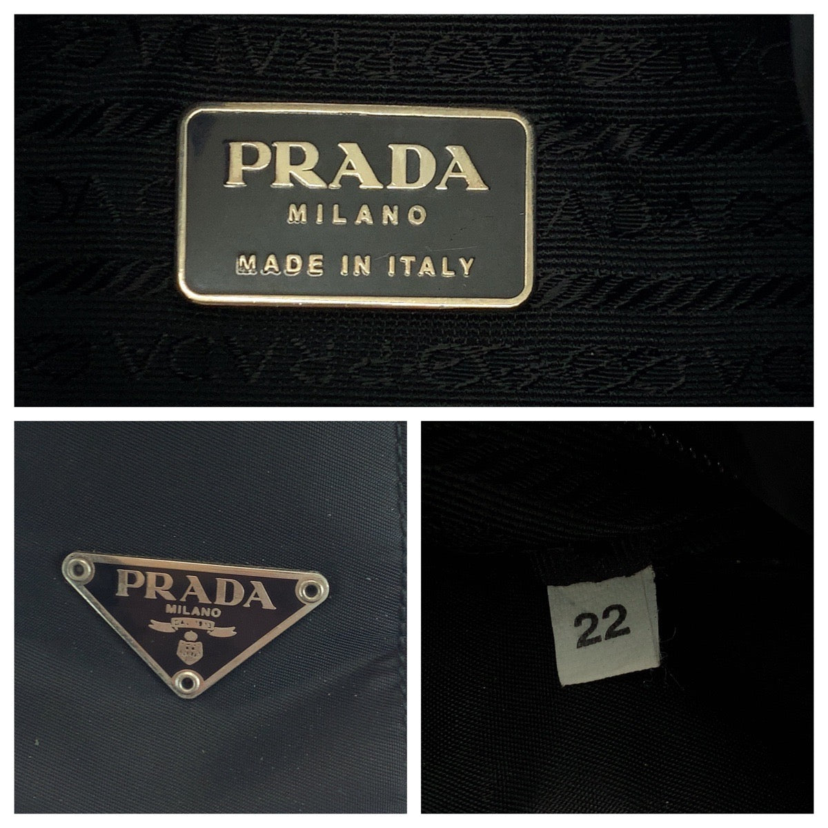 PRADA Shoulder Bag Nylon, Plastic Black Silver Metal Shoulder Bag Shoulder Bag Test Triangle With logo Women Used Authentic