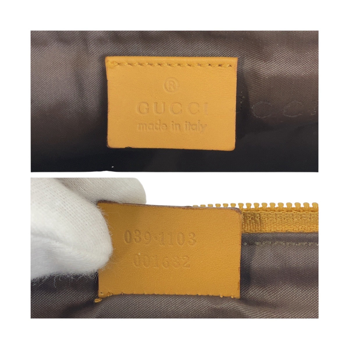 GUCCI Handbag 039 1103 GG canvas Beige Brown Gold Metal