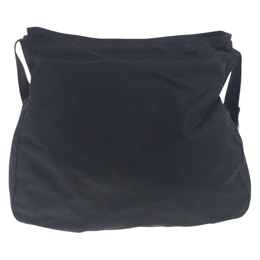 PRADA Shoulder Bag Nylon Black SilverMetal Shoulder Bag Body Bag Test Triangle With logo Women Used Authentic