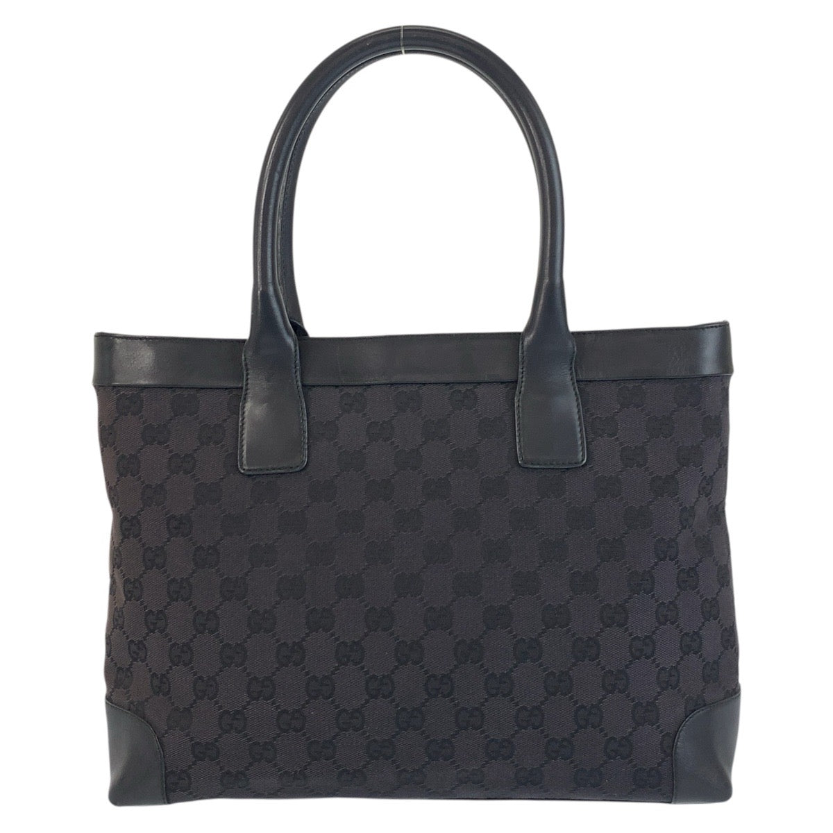GUCCI Tote Bag 002 1119 GG canvas, leather Black black Tote Bag Shoulder Bag Women Used Authentic