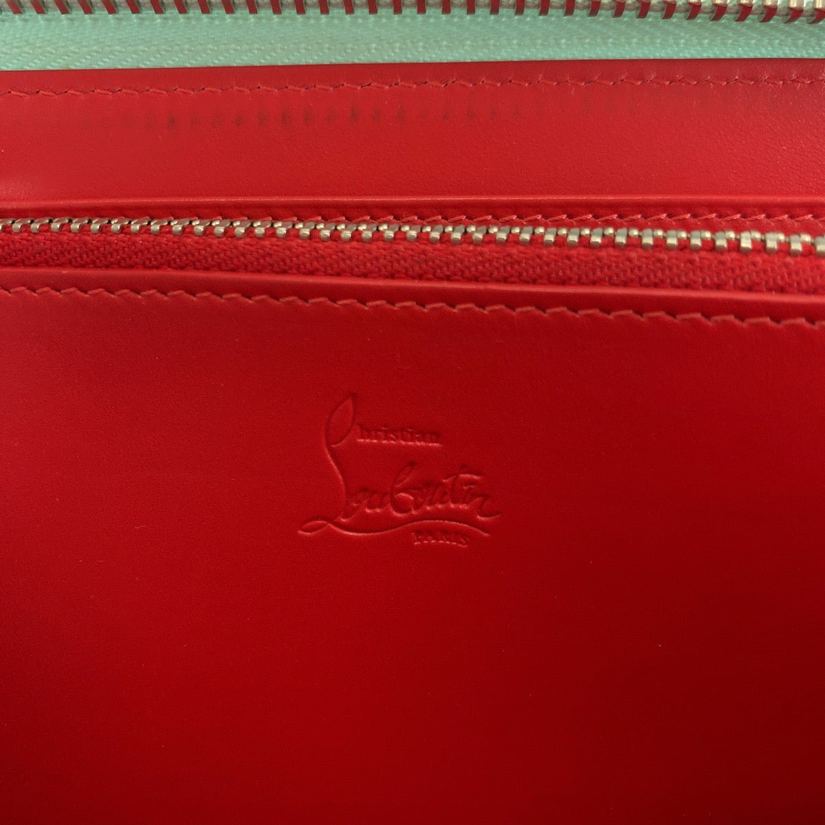 Christian Louboutin Long Wallet Purse leather Blue Multicolor SilverMetal Panettone
