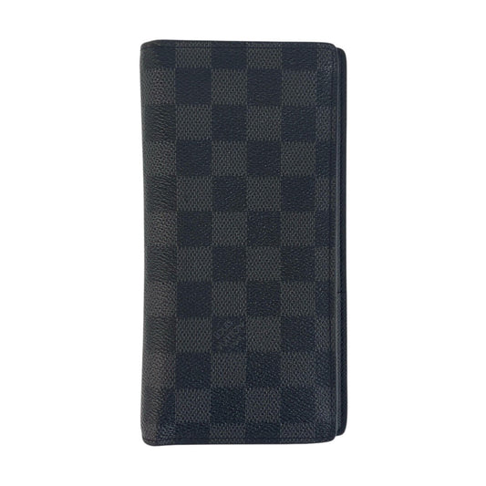 LOUIS VUITTON Long Wallet Purse N62227 PVC black black gray Damier Graphite Portefeuille Ron
