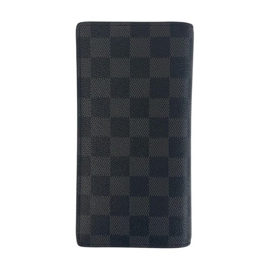 LOUIS VUITTON Long Wallet Purse N62227 PVC black black gray Damier Graphite Portefeuille Ron