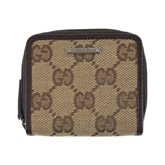 GUCCI Coin case 115255 GG canvas Brown