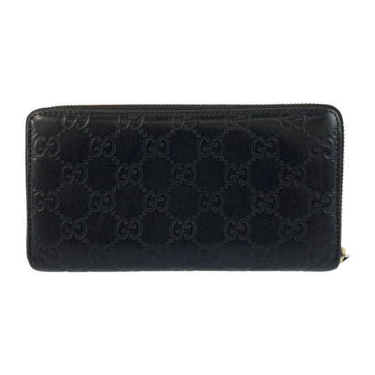 GUCCI Long Wallet Purse 112724 leather Black GoldMetal Long Wallet Purse Guccisima Women Used Authentic