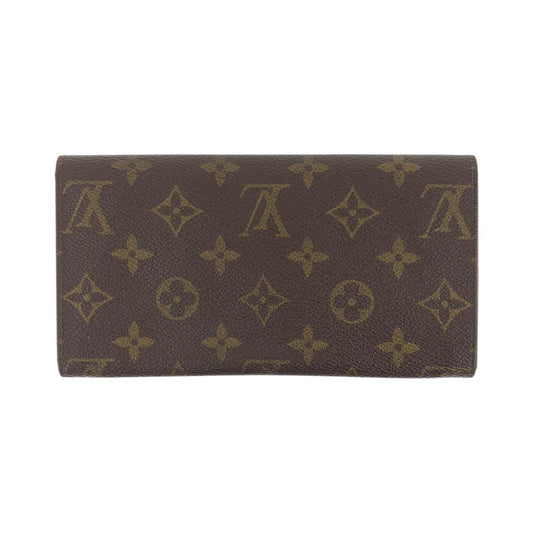 LOUIS VUITTON Long Wallet Purse M61724 PVC Brown Gold Metal Long Wallet Purse Long wallet unisex Monogram Pochette Porto Monnet Credit Women Used Authentic