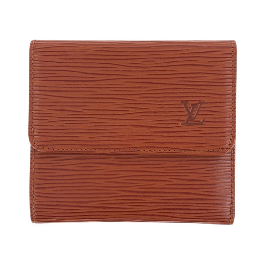 LOUIS VUITTON Tri-fold wallet M63483 leather Kenya Brown Brown Gold Metal Folding Wallet Compact Wallet Epi Porto Monevier Cartes Crdit Women Used Authentic