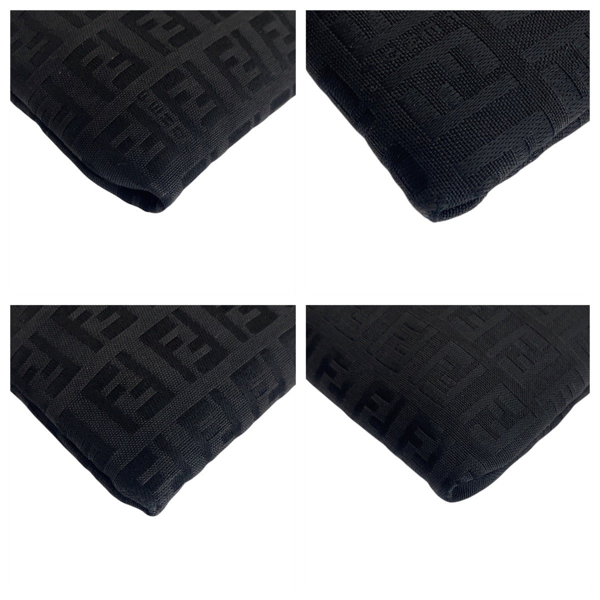 FENDI Pouch 7N0012 Nylon Black SilverMetal Pouch pouch Zucchino Women Used Authentic