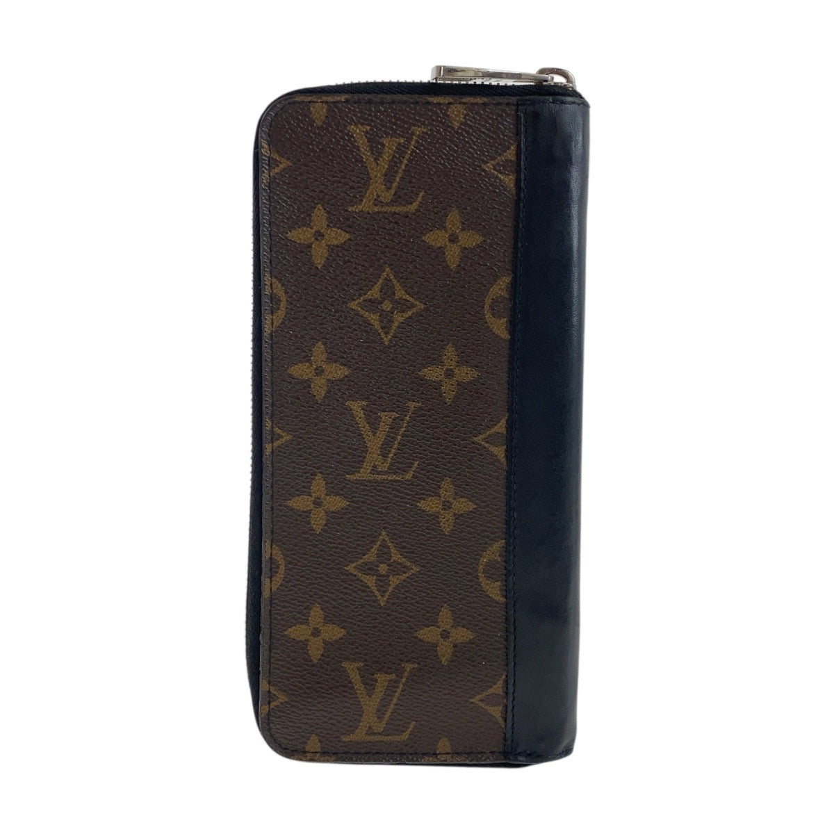 LOUIS VUITTON Long Wallet Purse M60109 PVC, Leather Brown Black SilverMetal Long Wallet Purse Monogram macacer Zippy Wallet Vertical mens Used Authentic