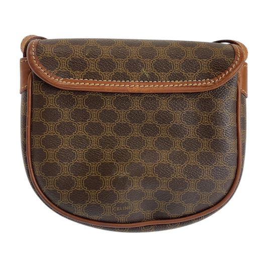 CELINE Shoulder Bag M06 PVC, Leather Brown Gold Metal Shoulder Bag pochette Macadam Women Used Authentic