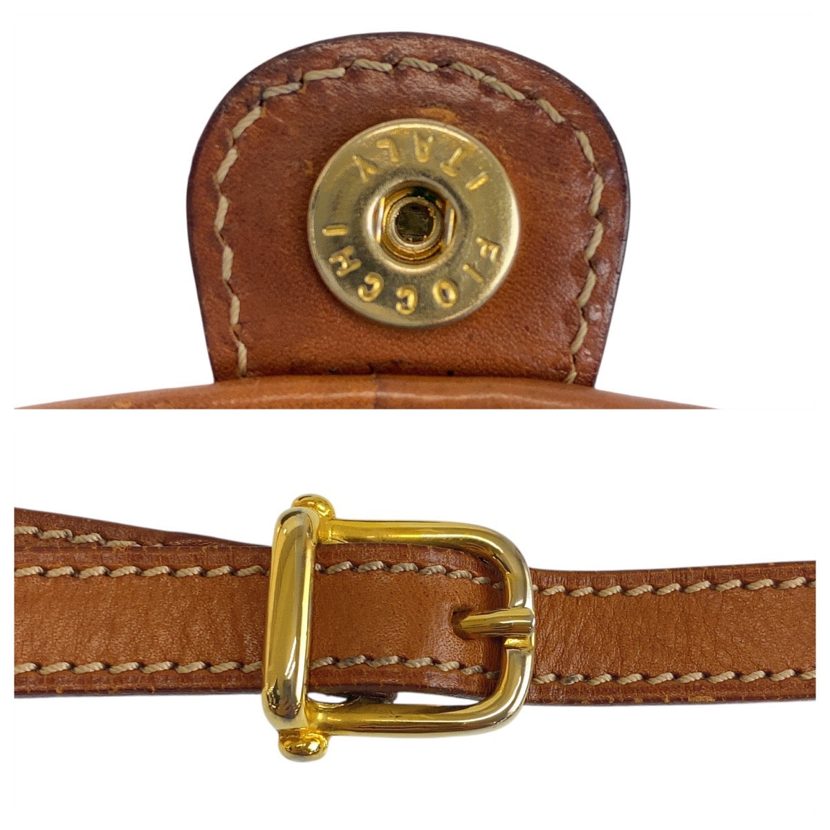 CELINE Shoulder Bag M06 PVC, Leather Brown Gold Metal Shoulder Bag pochette Macadam Women Used Authentic