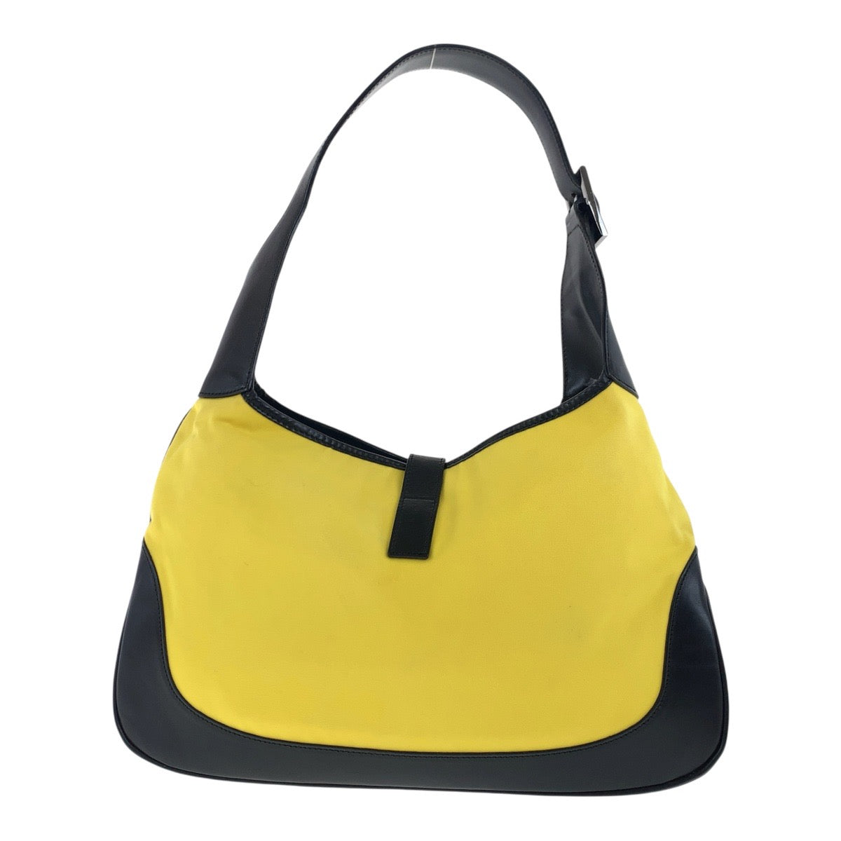 GUCCI Shoulder Bag 001 3306 canvas Yellow Black SilverMetal Jackie